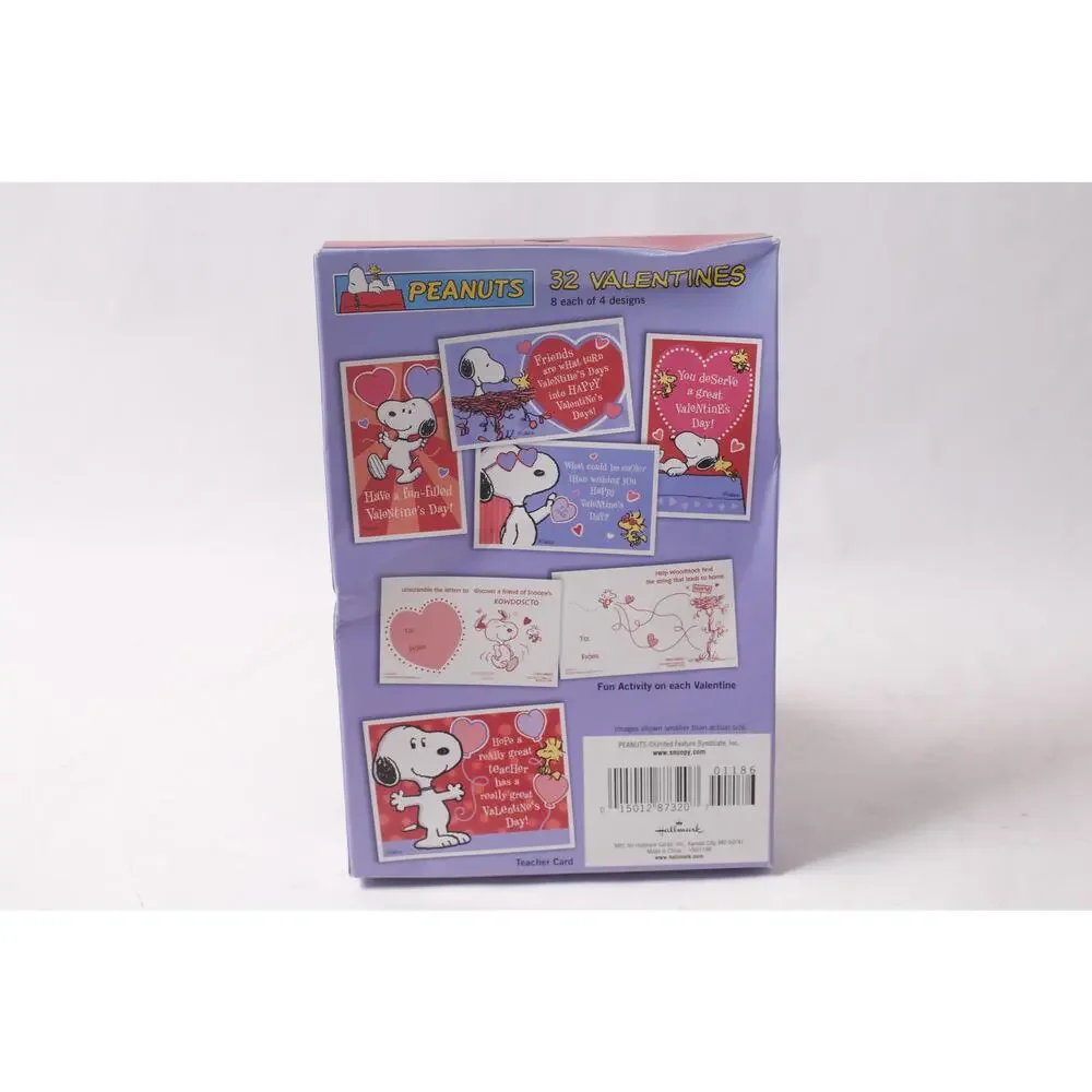 Peanuts Snoopy Valentines by Hallmark Set of 32 Vintage ~ 260612-WH 1107